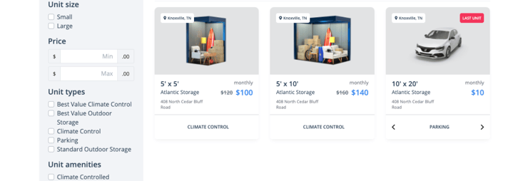 Rates Page Example