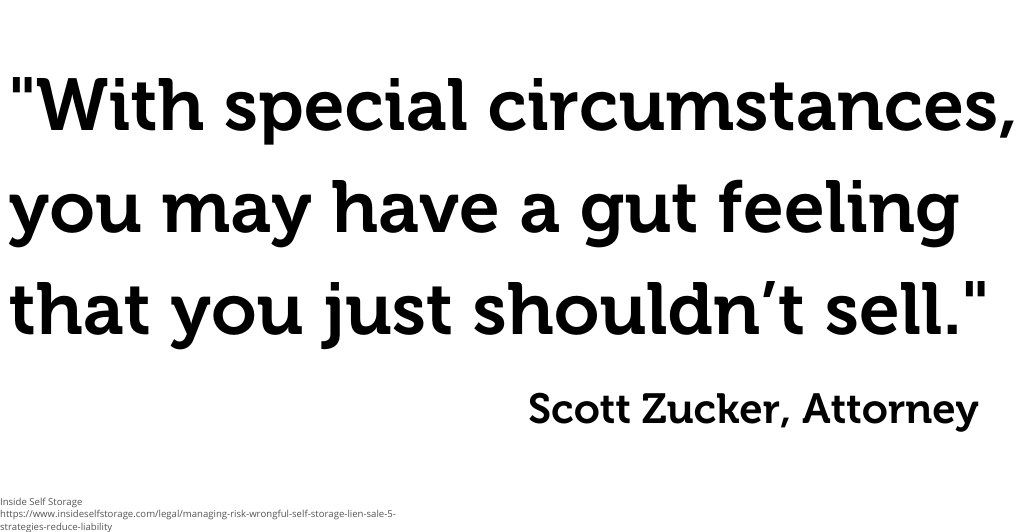 With special circumstances, you may have a gut feeling that you just shouldn't sell. - Scott Zucker, Attorney