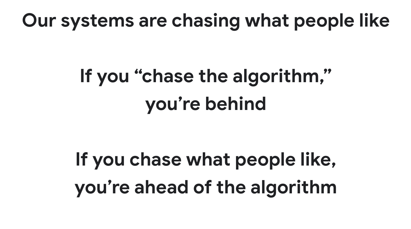 Chasing the algorithm