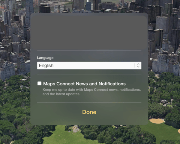 Apple Maps Language Selection