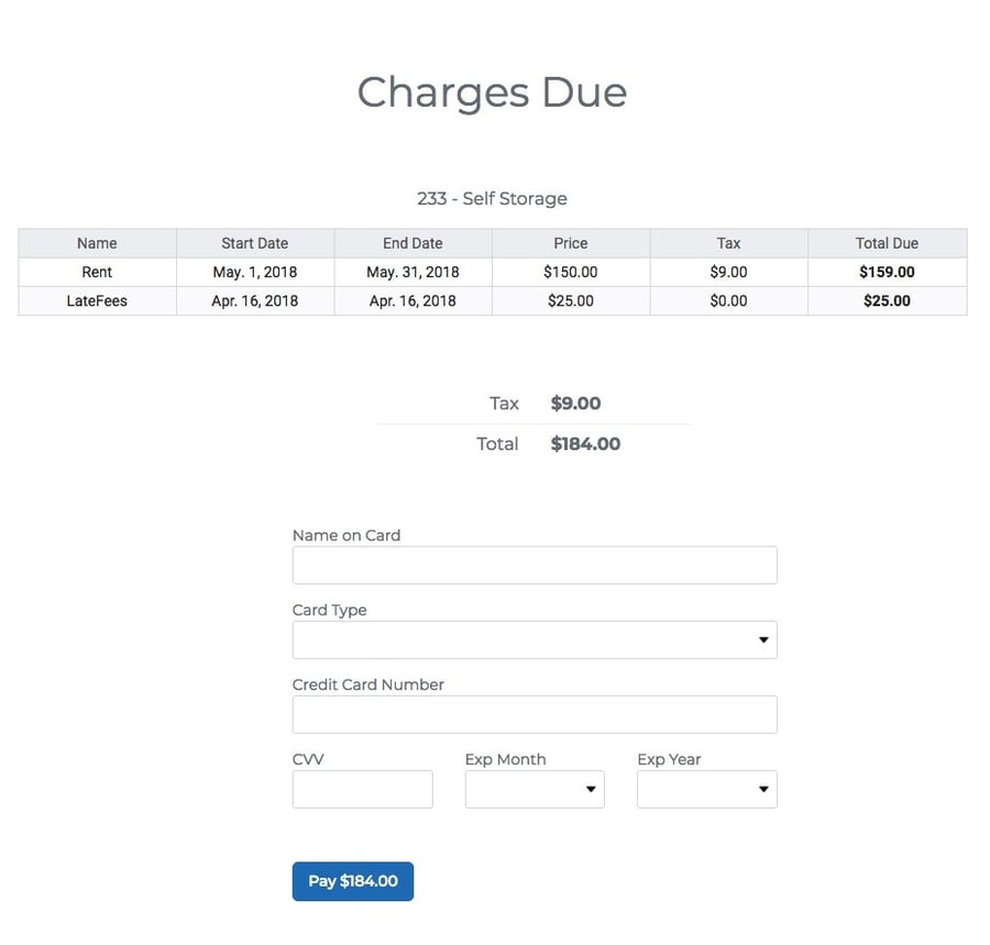 StoragePug + SiteLink API Integration Online Bill Pay