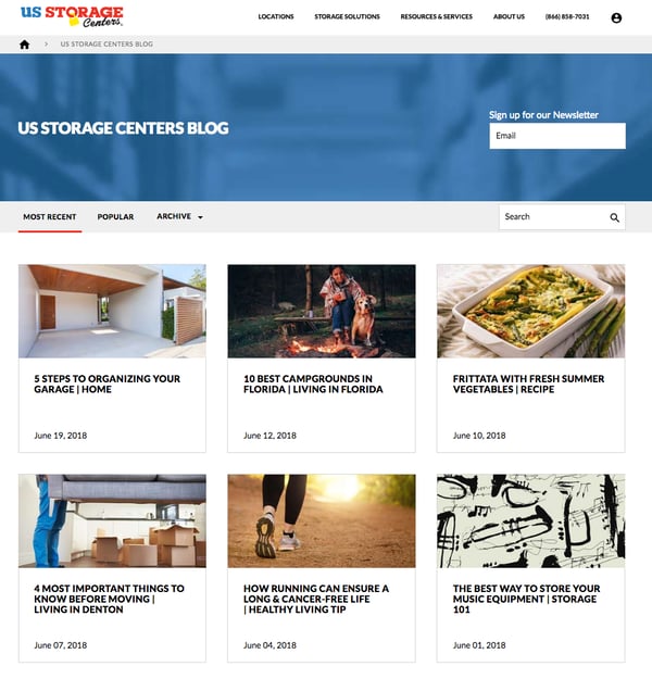 US Storage Centers has a great blog on their site.