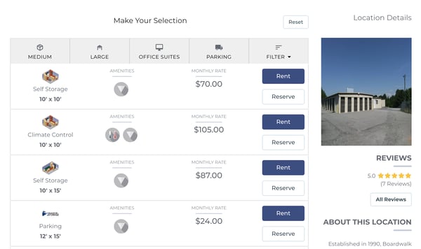 StoragePug's Self Storage Rental Station. It is deeply integrated with Sitelinks API.