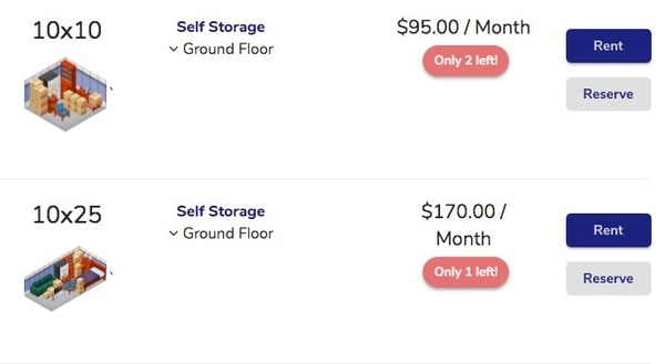 StoragePug automatically shows your Adjusted Rate