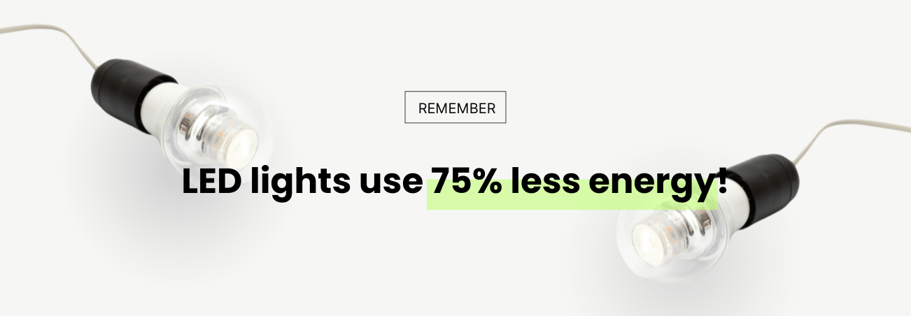 LED lights use 75% less energy!