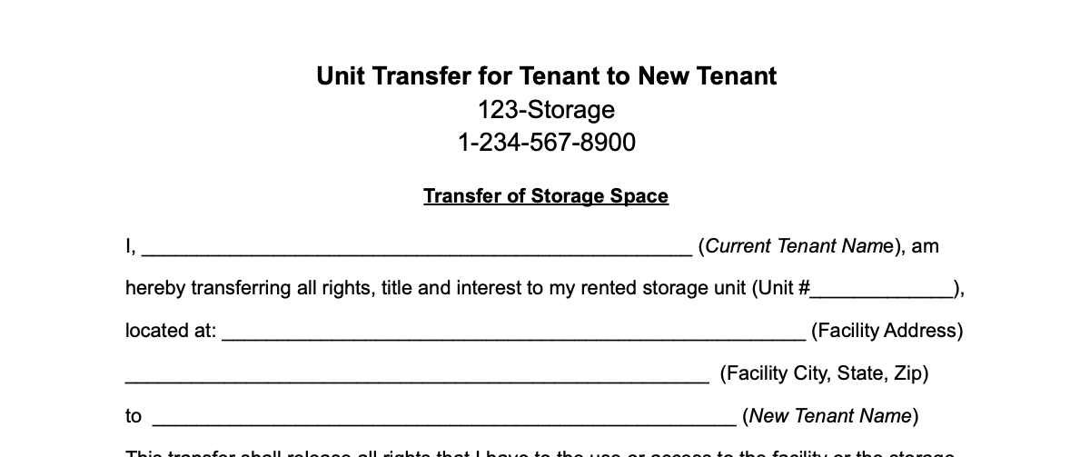 Unit Transfer Sheet Template [Free Download]