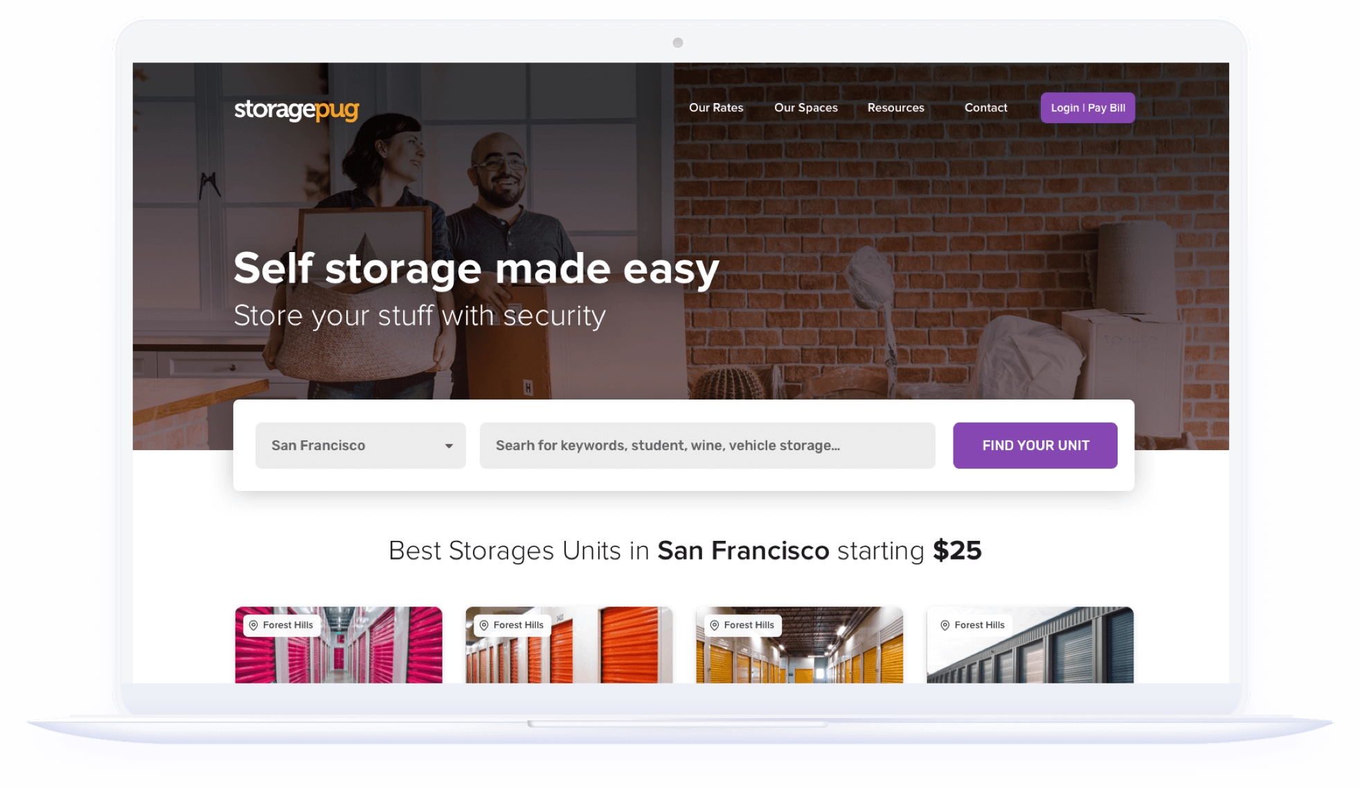 Client's location page that says 