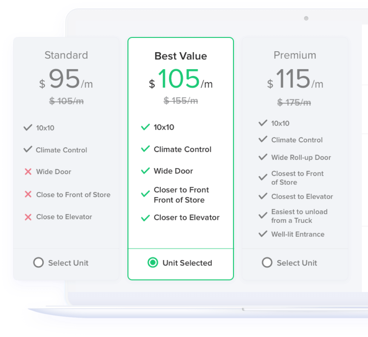 Value based unit pricing page. Value based unit pricing page.